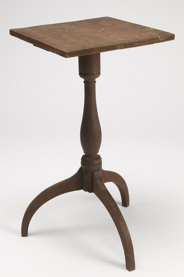 Antique Spider Leg Candle Stand: Antique Spider Leg Candle Stand, circa 1830. Appears to be cherry wood. H 28-3/4". Barn found, untouched condition.