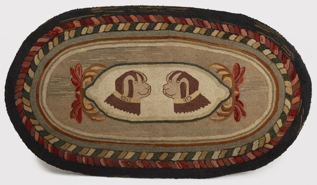 Hooked Rug with Two Dogs Apr 30, 2020 New Haven Auctions Fred Giampietro in CT
