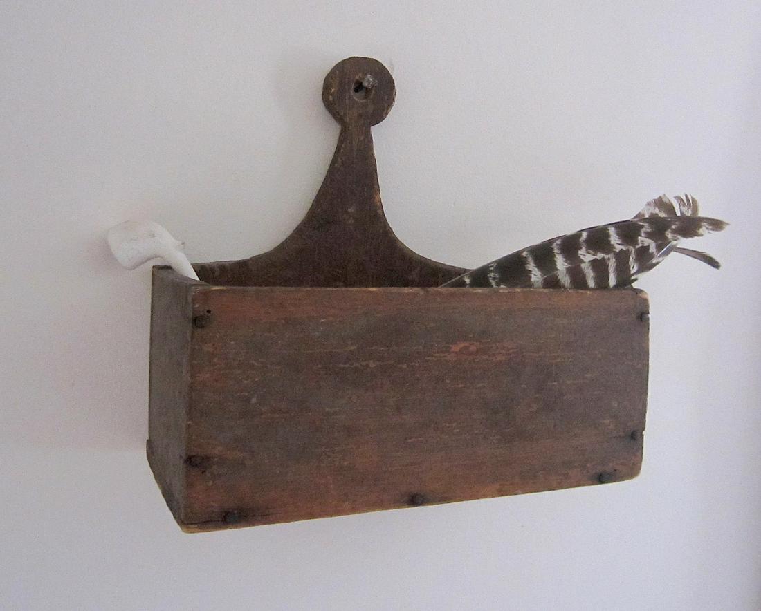 Good Early New England Wall Box: Good early New England wall box. Late 18th - early 19th century. US shipping $25 Courtesy of Nevermore Antiques