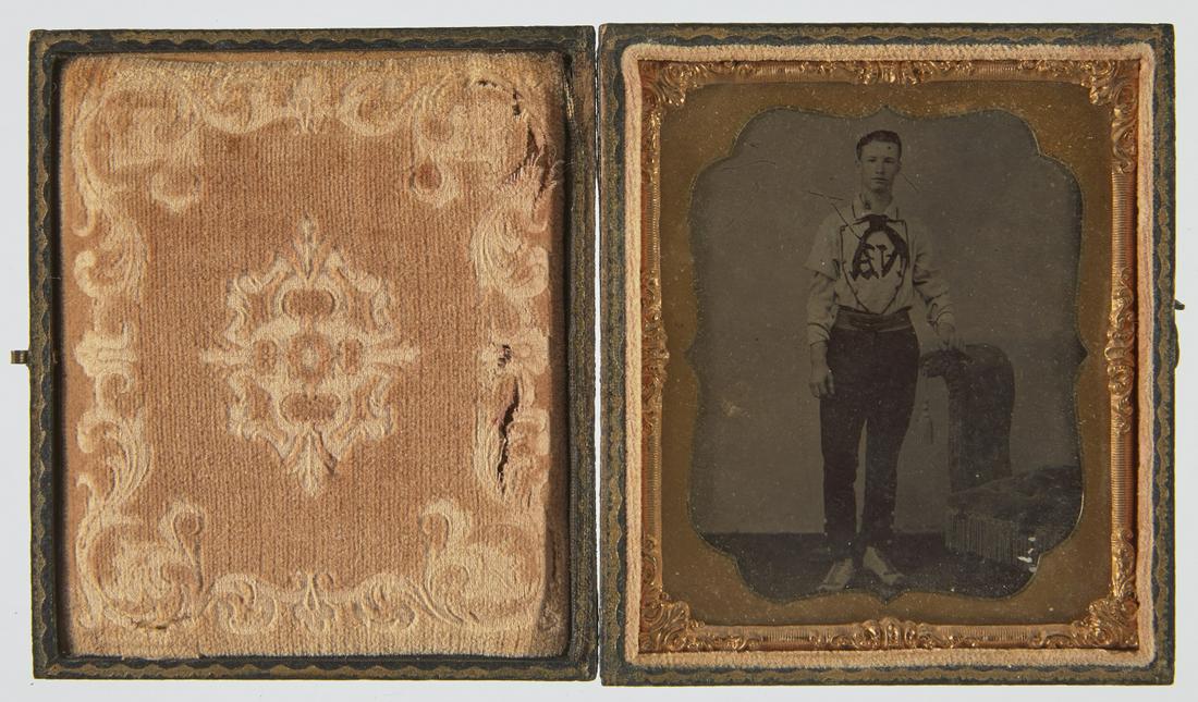 Tintype of Baseball Player with VA Insignia (1 of 3)