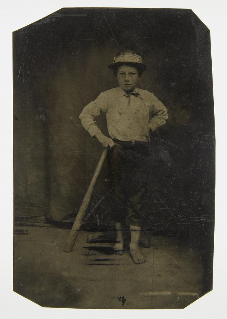 Tintype Child with Baseball Bat (1 of 2)