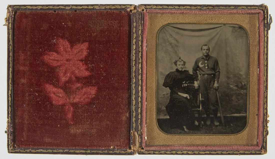 Tintype of Baseball Player with Lady (1 of 3)