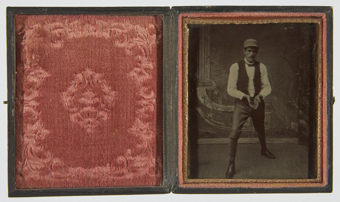 Tintype of Baseball Player - Catching Position (1 of 3)