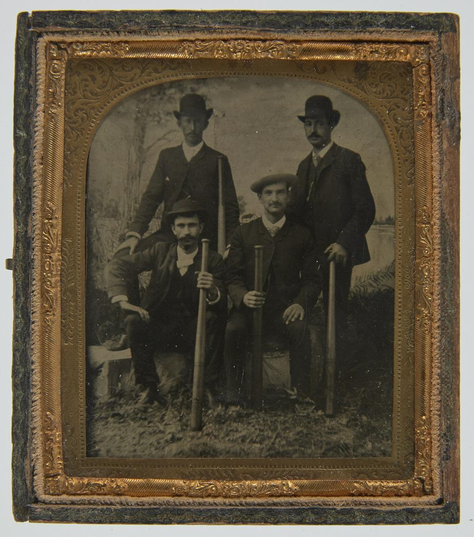 Tintype of 4 Gentleman with Baseball Bats (1 of 2)