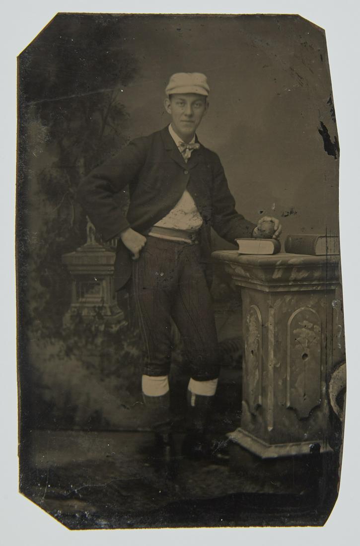 Tintype of Baseball Player with Ball (1 of 2)