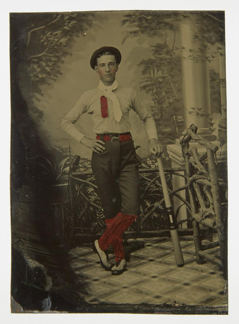 Tinted Tintype of Baseball Batter (1 of 2)
