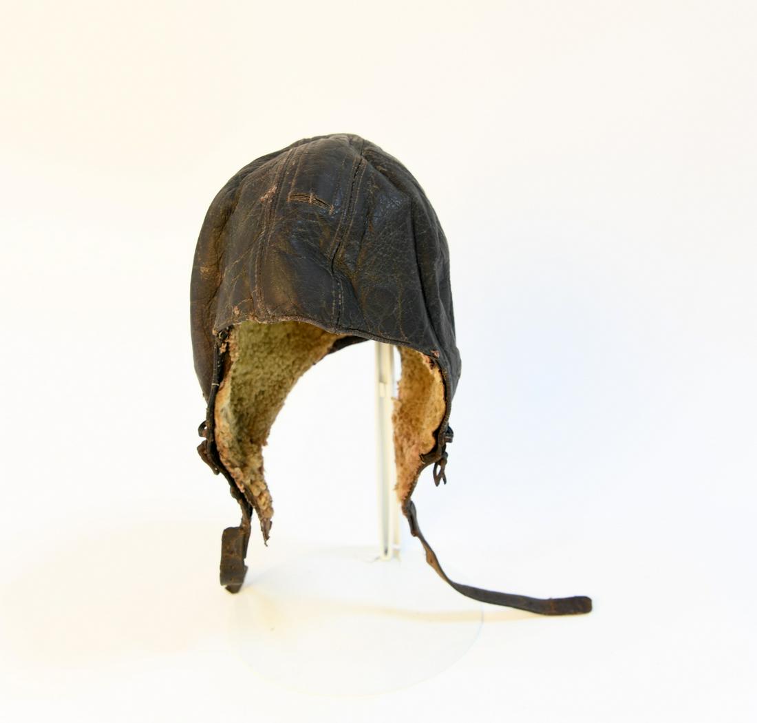 German WW2 Leather Bomber Hat (1 of 3)