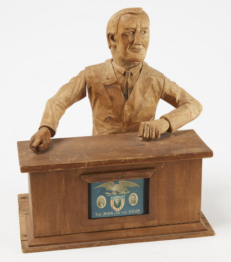 Carved Folk Art Figure of FDR (1 of 2)