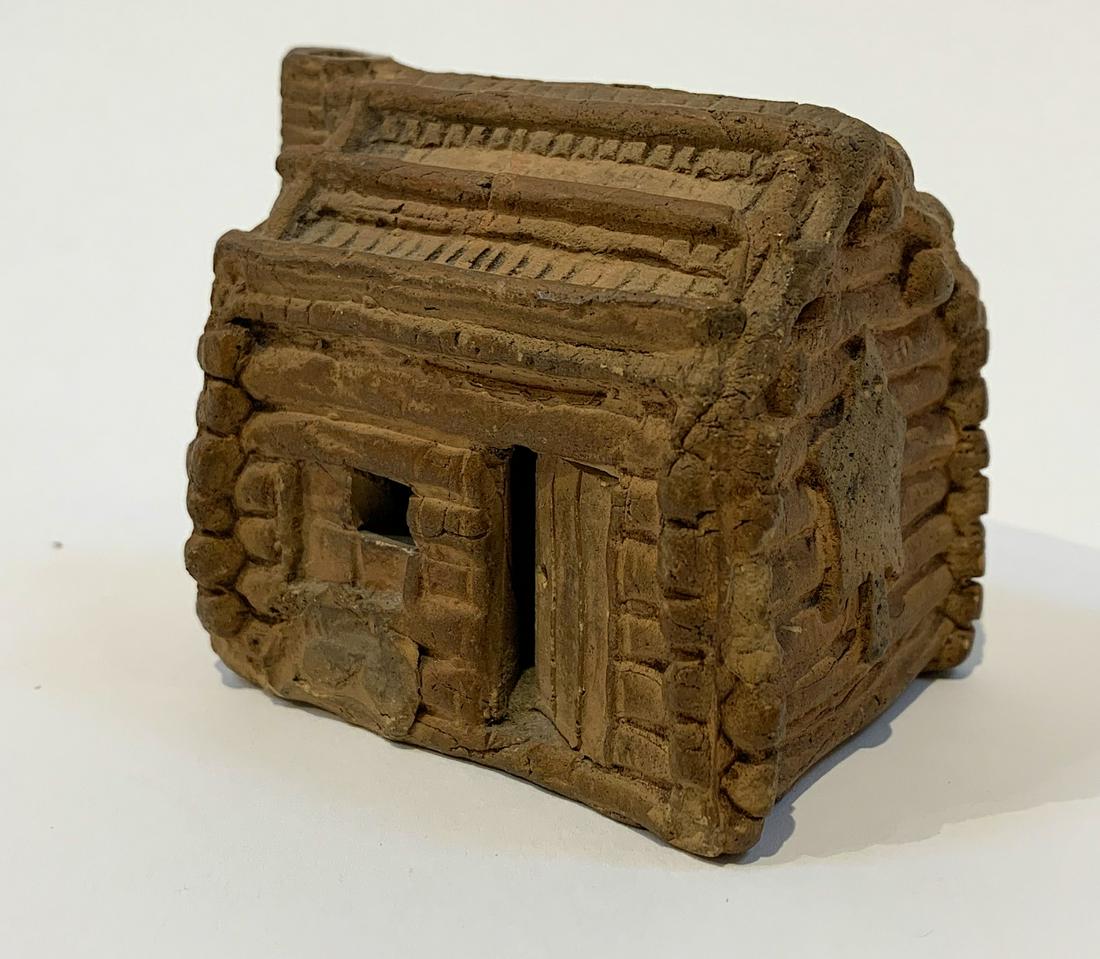 Redware Log Cabin William Henry Harrison (1 of 5)