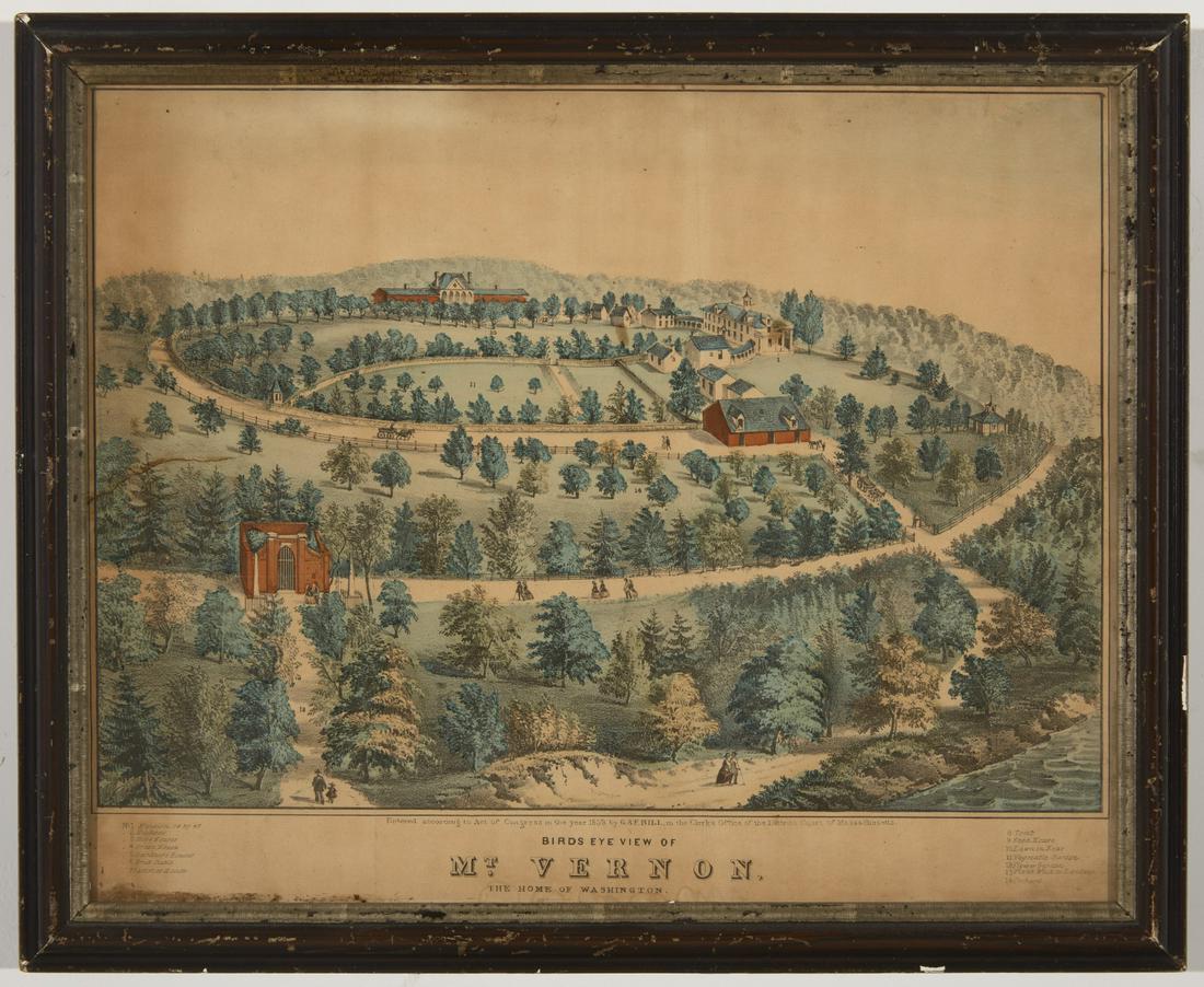 Birdseye View of Mt Vernon Print 1859 (1 of 1)