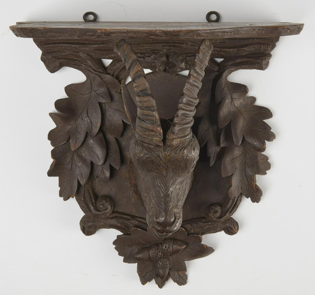 Carved Black Forest Shelf with Goat Head (1 of 6)
