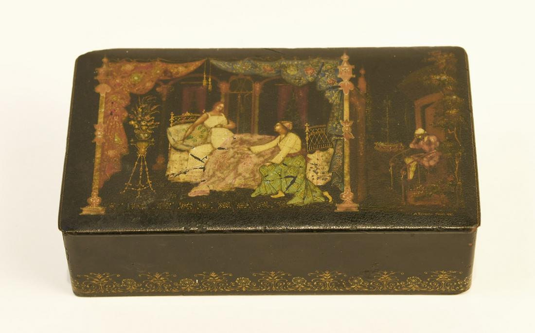 Russian Palehk Lacquer Box - dated 1937 (1 of 6)