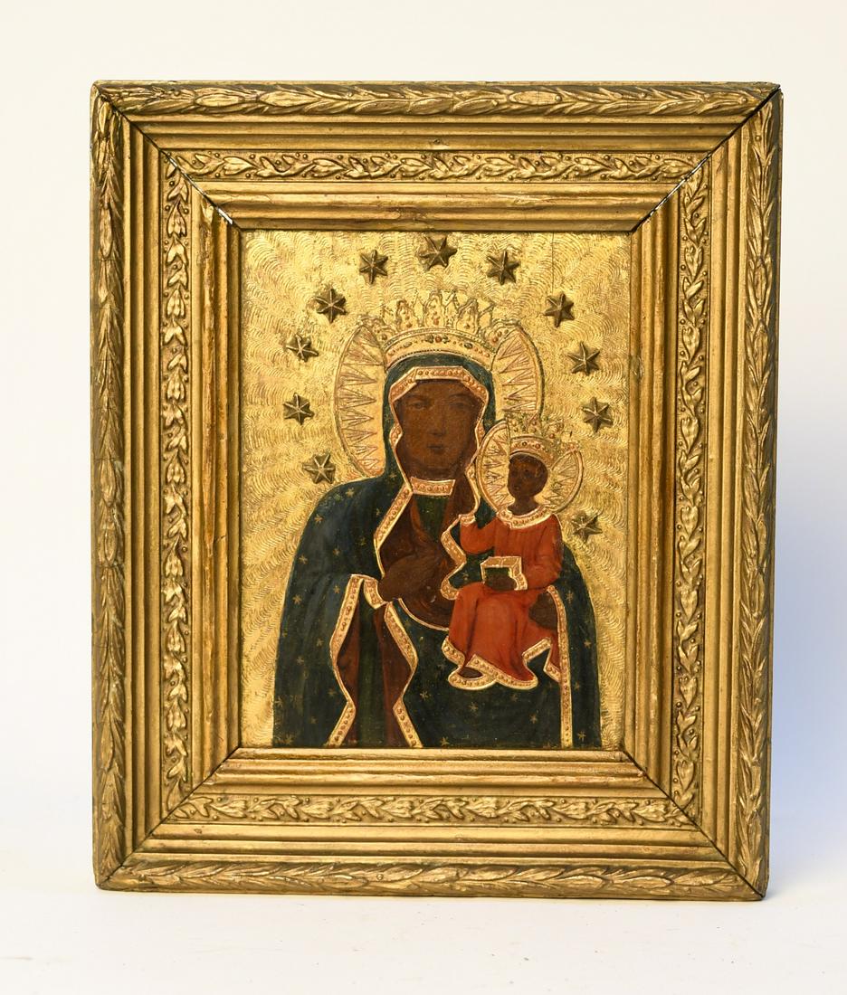 Madonna Icon - paint and gold leaf on panel (1 of 2)