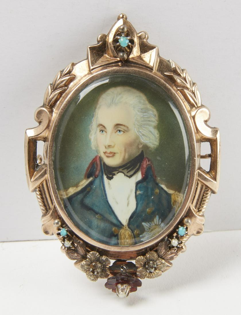 European Miniature Portrait -Elaborate Gold Frame (1 of 2)