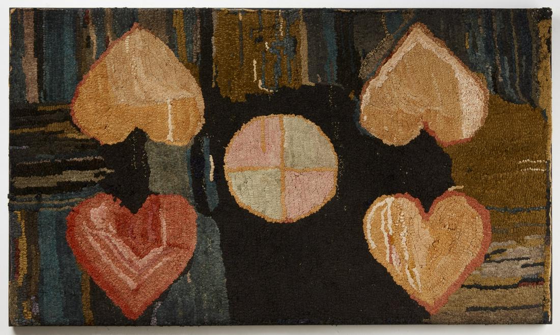 Hooked Rug with Hearts (1 of 2)