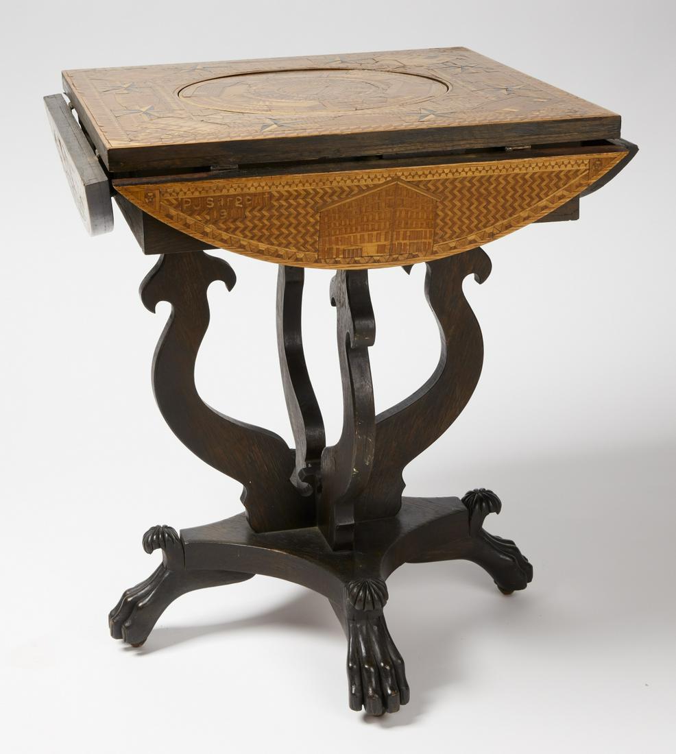 Amazing Marquetry Game Inlaid Table (1 of 5)