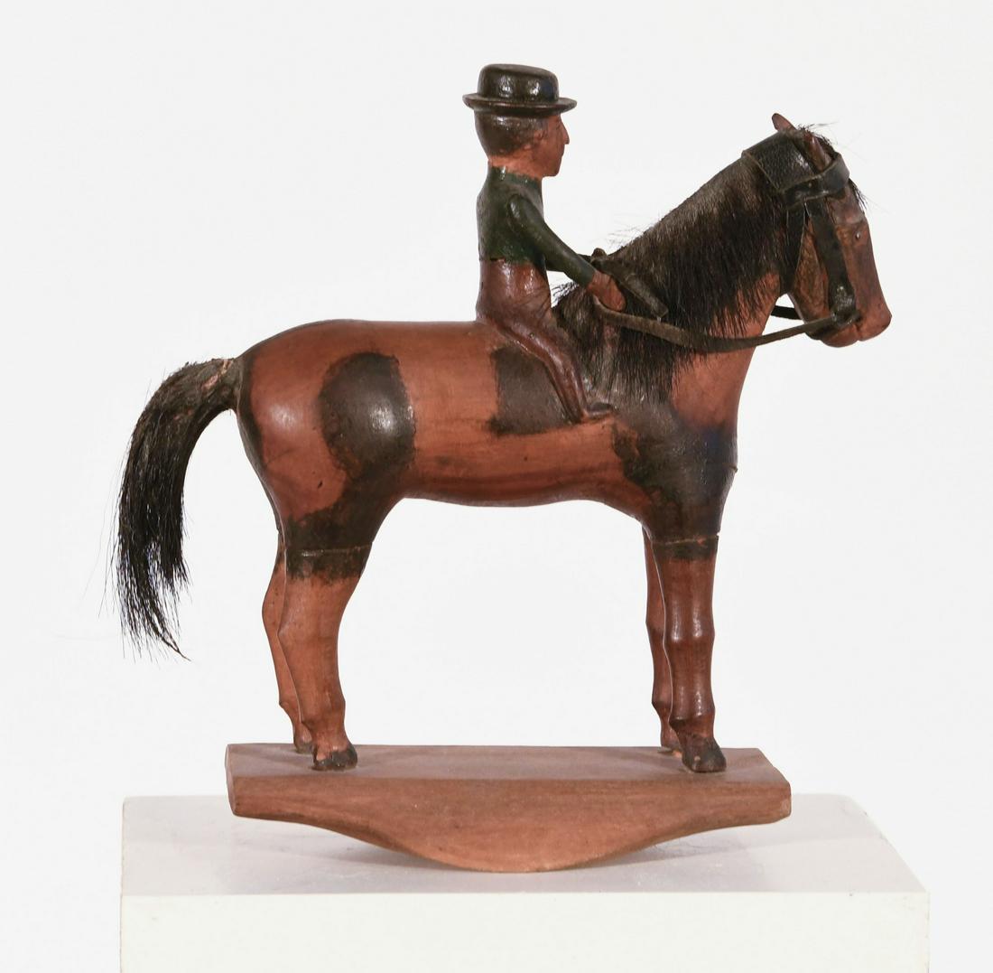 Carved Folk art Man on Horseback (1 of 3)