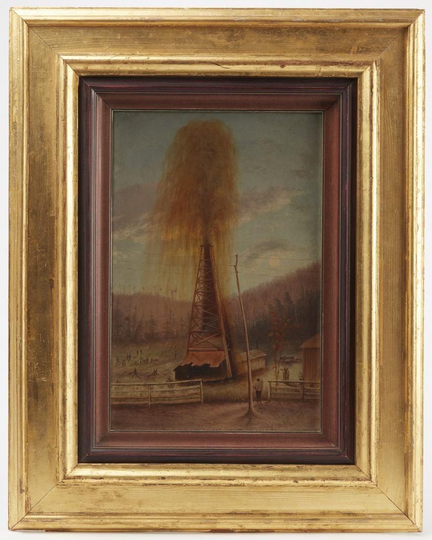 Two Unusual Folk Art Oil Rig Paintings - 1892 (1 of 6)