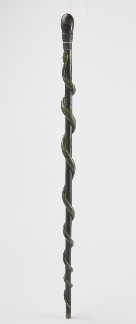 Carved and Painted Folk Art Snake Walking Stick (1 of 3)