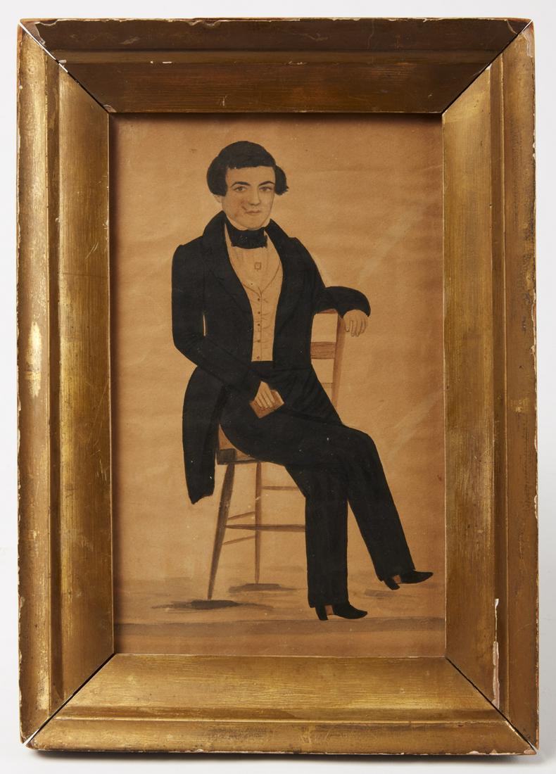 Folk Art Portrait of a Gentleman - J Evans (1 of 2)