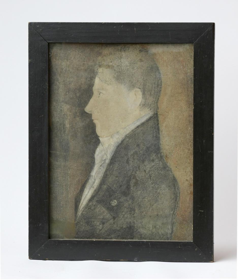 Early Folk Art Pastel Portrait (1 of 3)