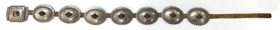 Silver & Leather Concho signed D. Lucas on Buckle (1 of 4)