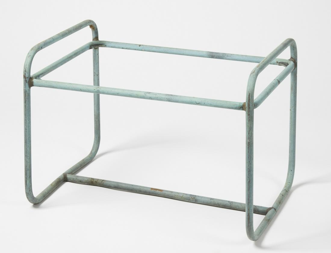 Walter Lamb Side Table: Walter Lamb side table. Tubular bronze for Brown Jordan. Excellent condition with minor imperfections. L 25-1/4" W 17-3/4".