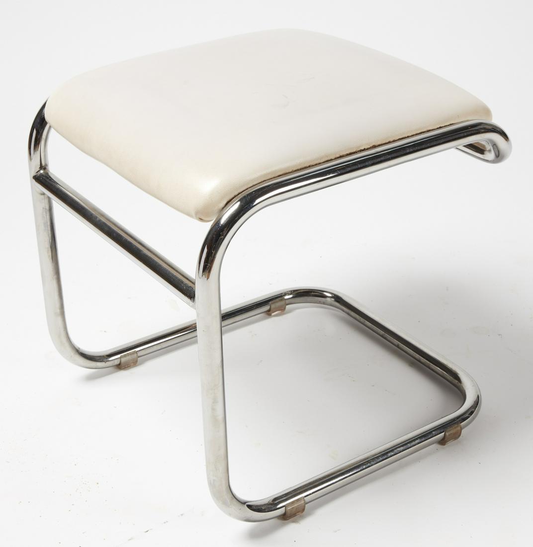 Modern Chrome Stool by Thonet: Modern stool by Thonet. H 17" x 16-3/4" x 16-3/4"