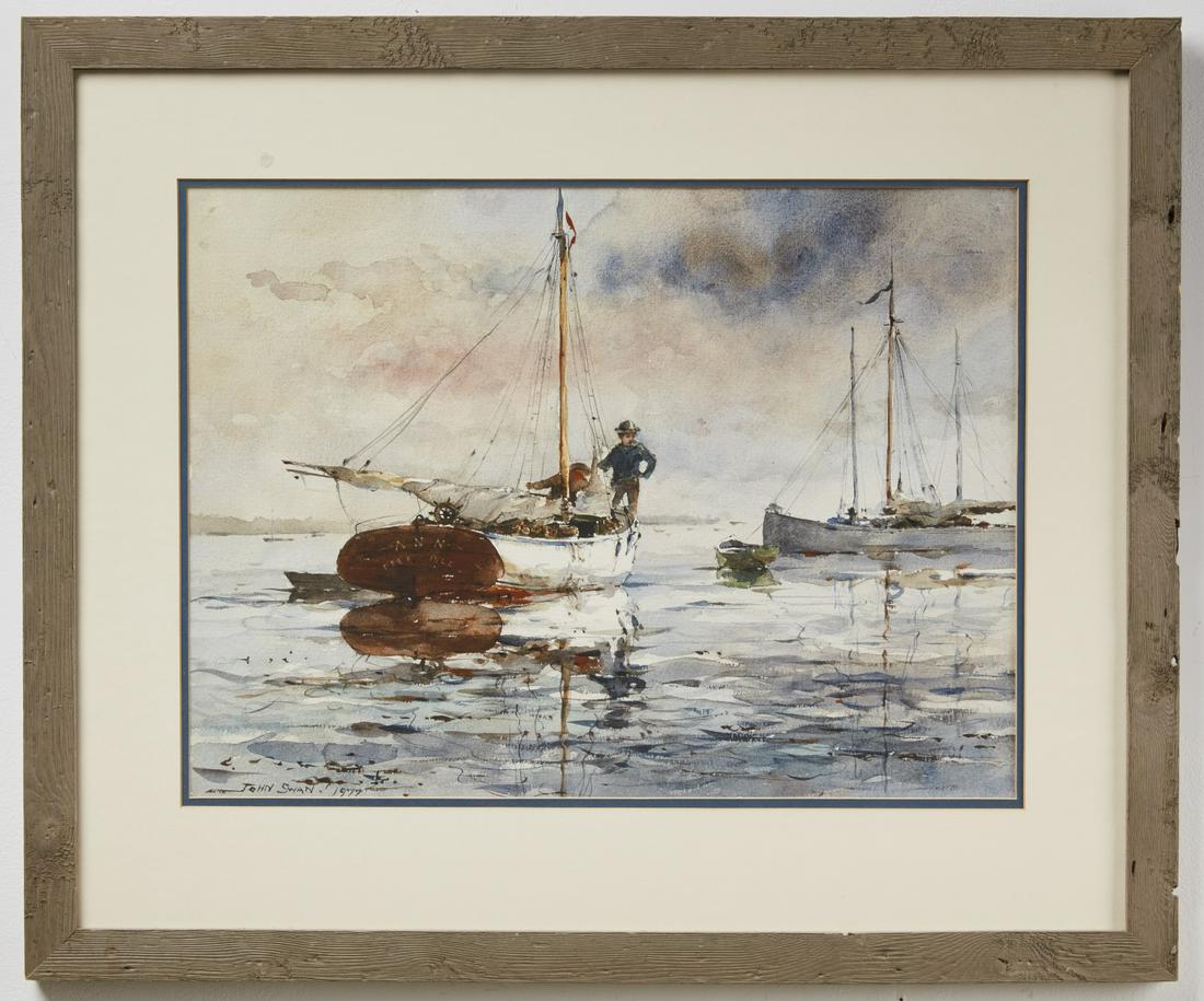 Watercolor by John Swan: John Swan ( 1948-) Watercolor on paper. Maine John Swan is one of the leading sporting and wildlife artists.