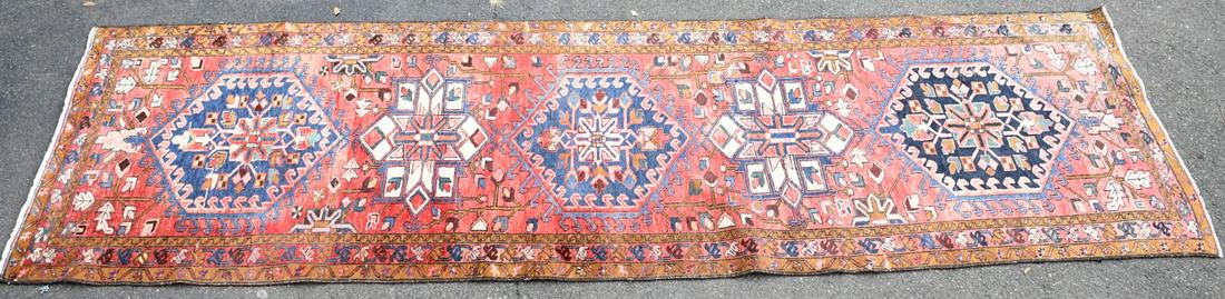 Caucasian Area Carpet: Antique Caucasian carpet 132" x 38-1/2"