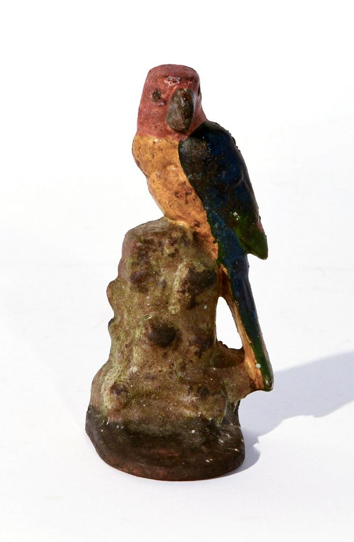 Parrot Doorstop: Cast iron parrot doorstop in original paint. Excellent condition. H 6-1/2", W 3-1/2", D 3".