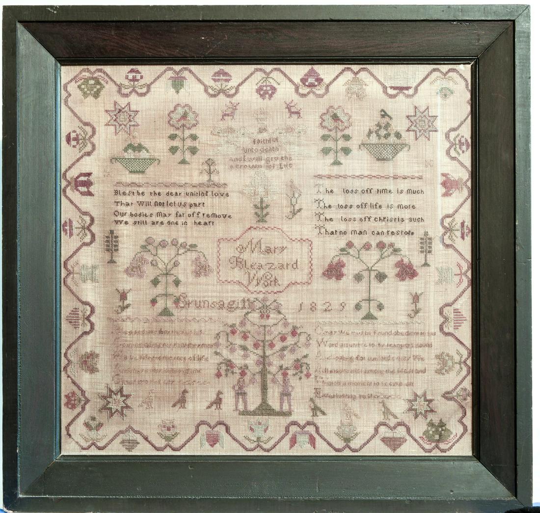Adam and Eve Needlework Sampler - 1829 (1 of 1)