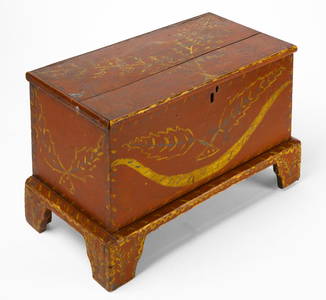 Fine Paint-Decorated Miniature Blanket Chest