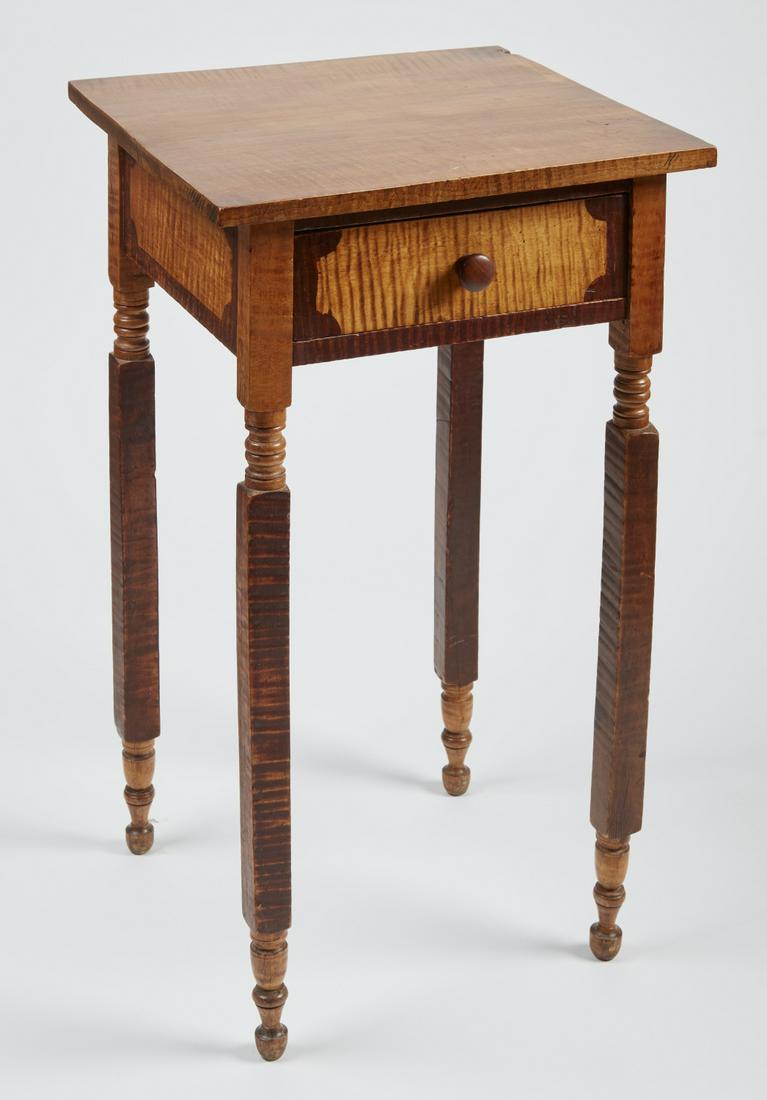 One Drawer Tiger Maple Stand (1 of 6)