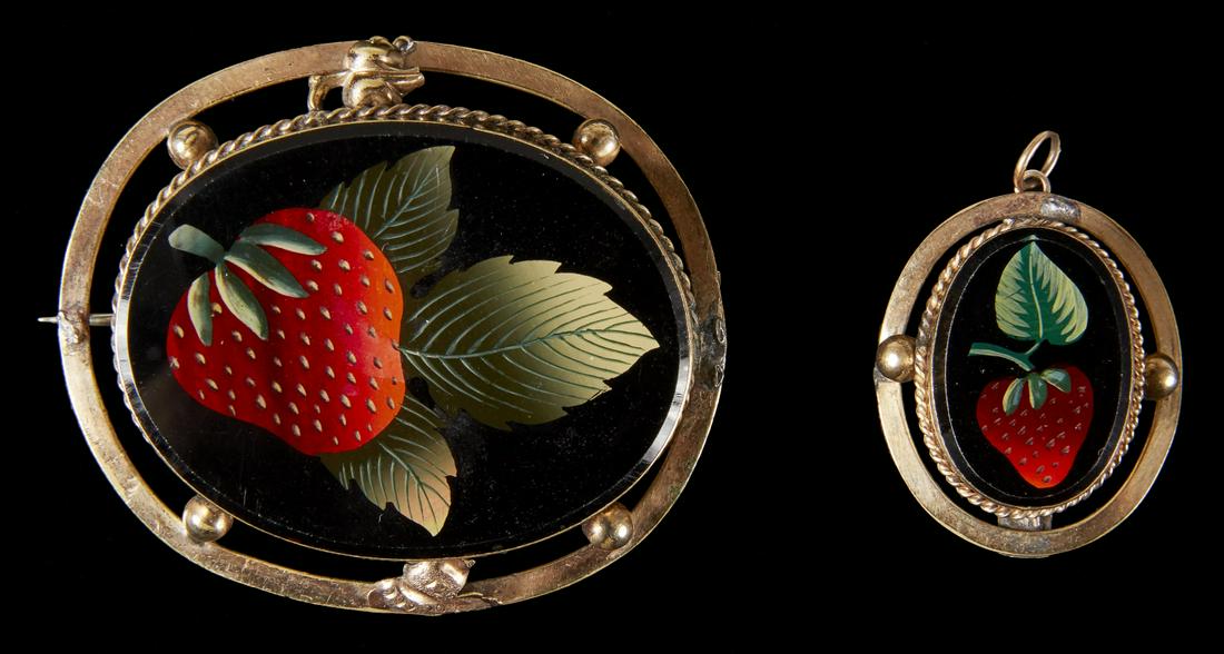 19th Century Strawberry Pin & Pendant (1 of 2)