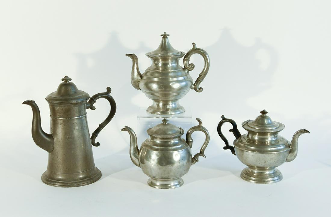 Lot of 4 Pewter Coffee and Tea Pots - Cincinnati (1 of 4)