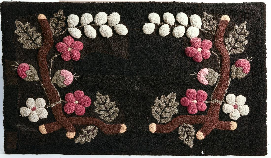 Waldoboro Hooked Rug - branches and flowers (1 of 1)