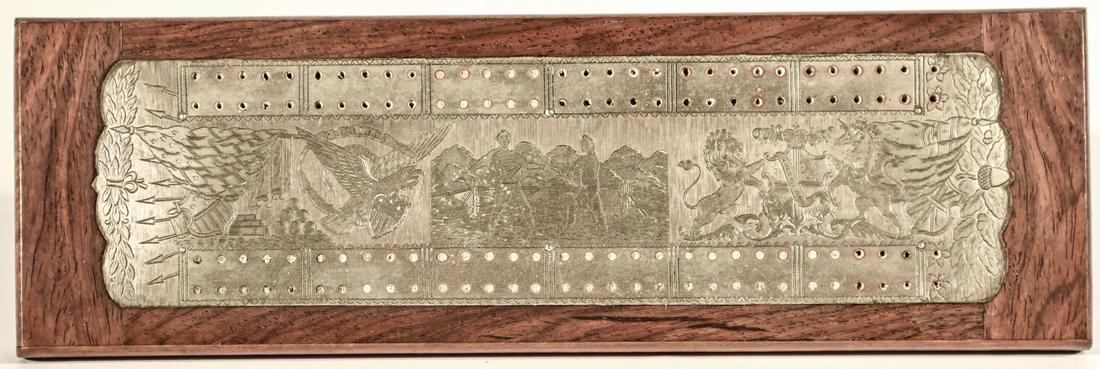 Fine Engraved Cribbage Board with Boxers (1 of 4)