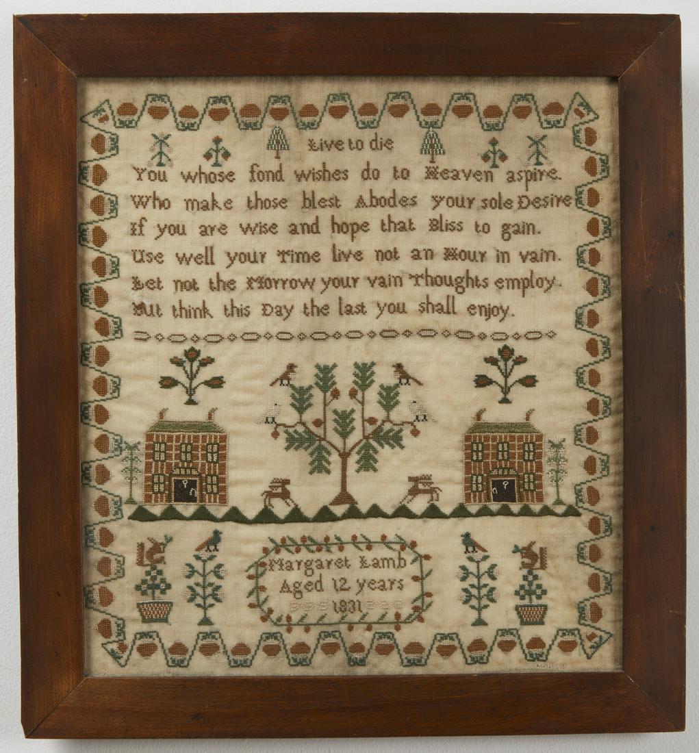 Needlework Sampler - Margaret Lamb 1831 (1 of 2)