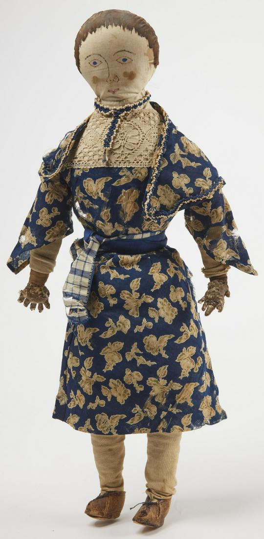 Large Early Cloth Doll with Painted Face (1 of 4)