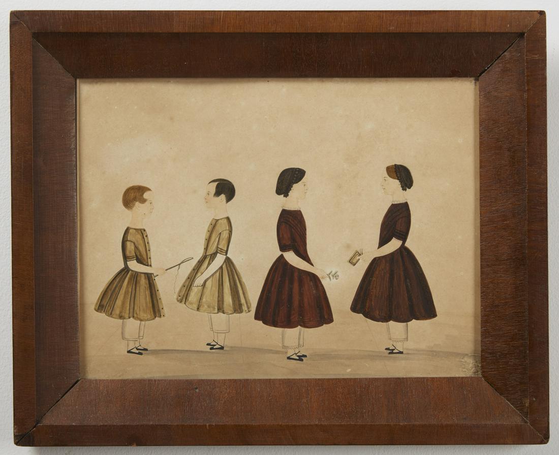 Rare Watercolor Portrait of 4 Children (1 of 5)