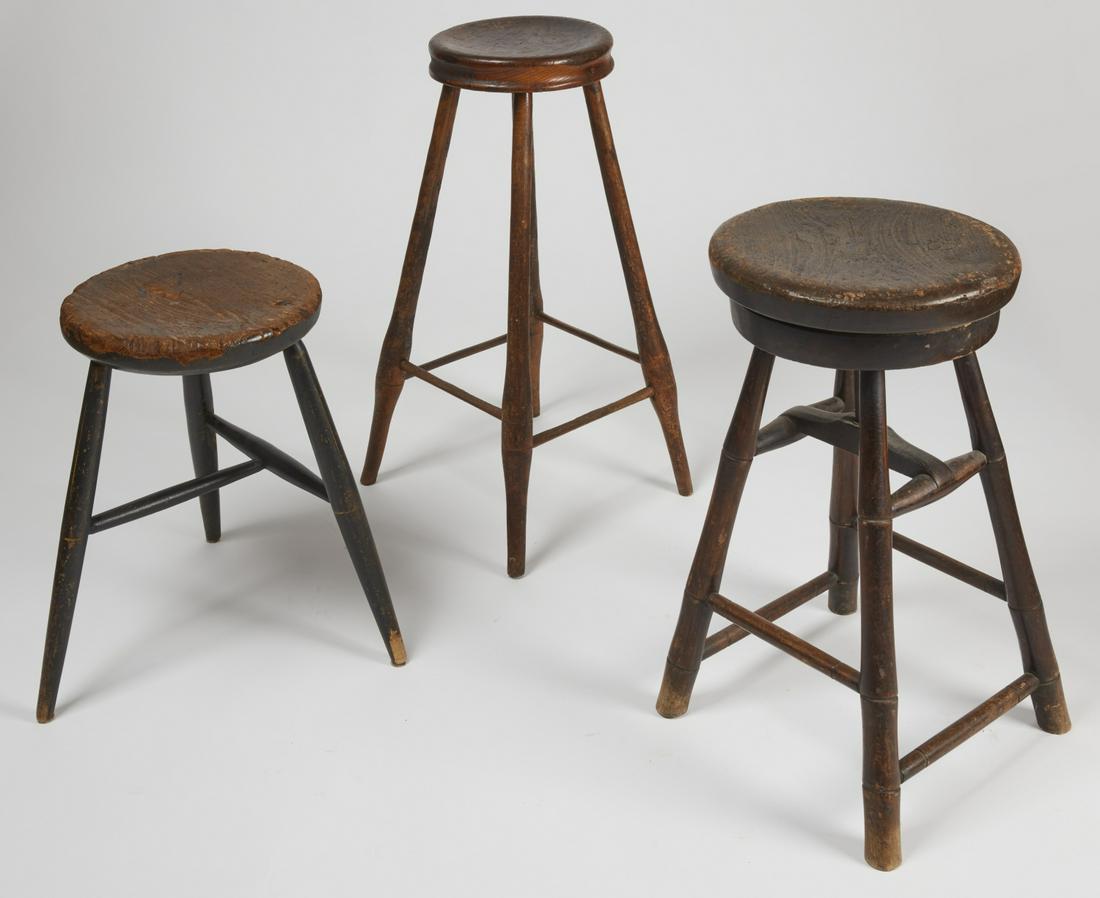 Three Period Windsor Stools (1 of 2)