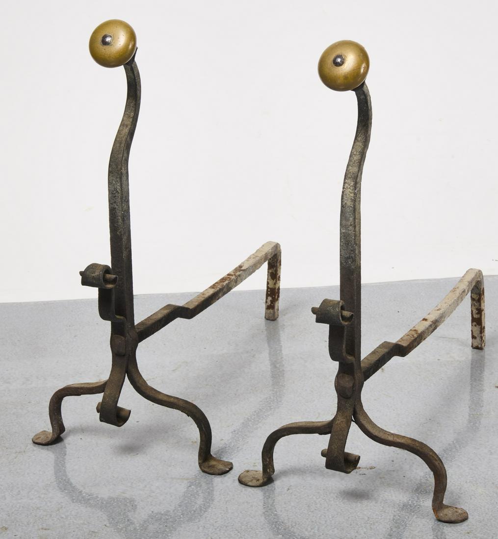 Brass and Iron Andirons (1 of 3)