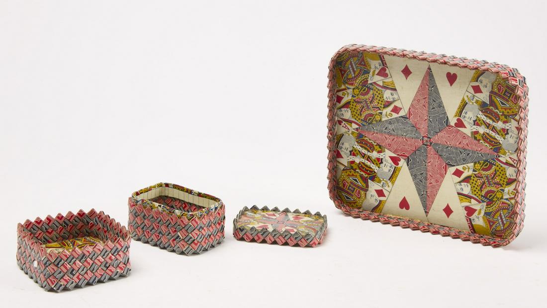 Interesting Box & Trays from Folded Playing Cards (1 of 2)