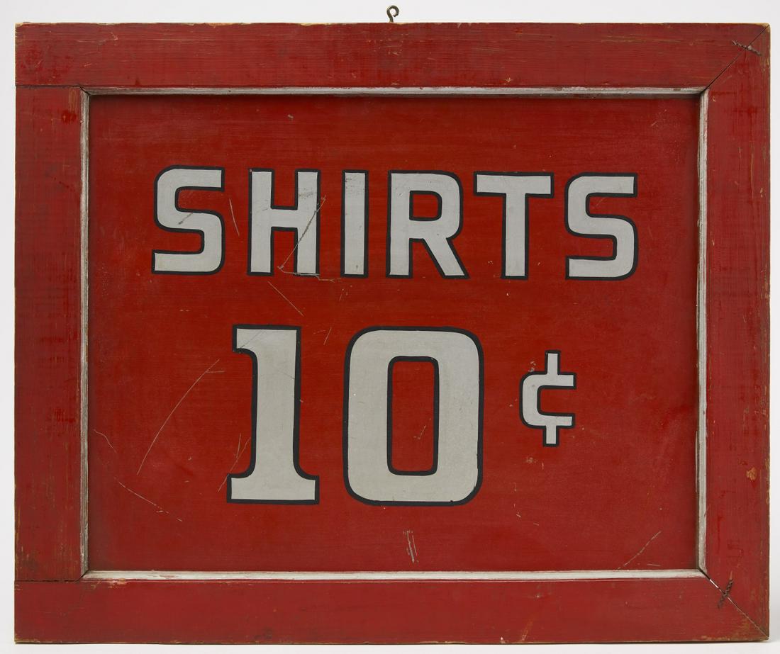 Trade Sign - Shirts 10 Cents (1 of 2)
