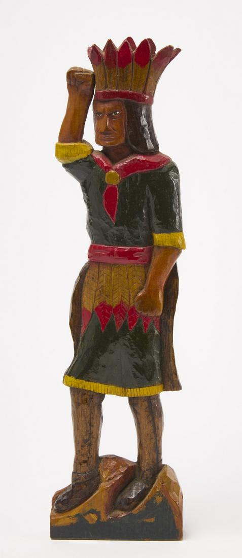 Folk Art Carved Indian Figure (1 of 2)