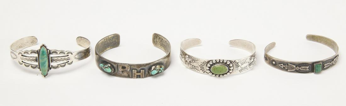 Four Vintage Navajo Turquoise Bracelets (1 of 2)