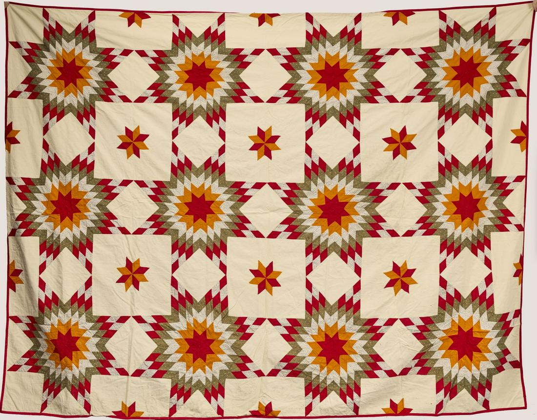 Star Quilt with Basket Quilt Top (1 of 2)
