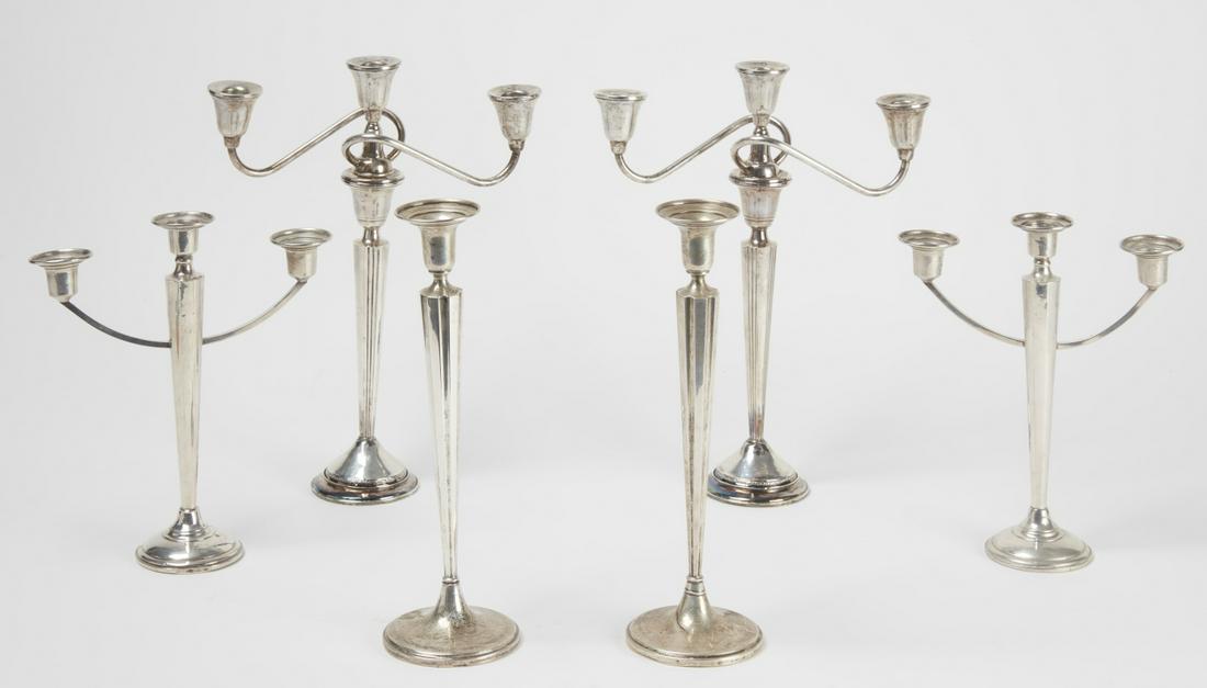3 pairs of Weighted Sterling Candle Holders (1 of 4)