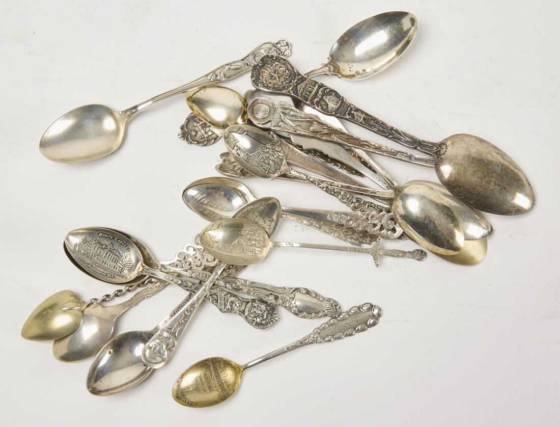 Lot of 20 Sterling Souvenir Spoons (1 of 1)